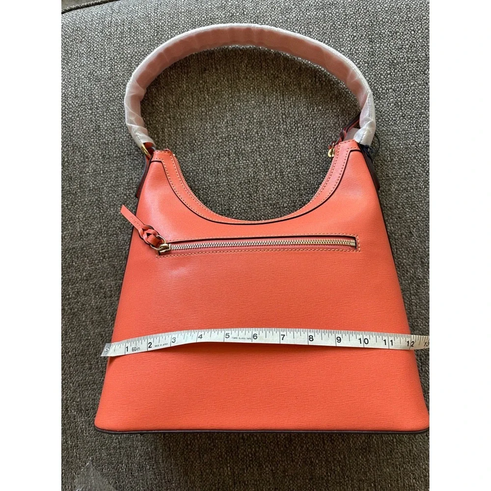 Dooney & Bourke Saffiano Leather Hobo Bag Coral Pink Orange BSAFF1613 CRCR New